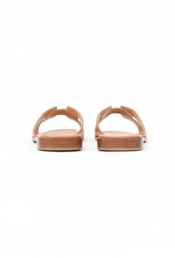 Hermès Caramel brown 'Oran' Leather Sandals - 5