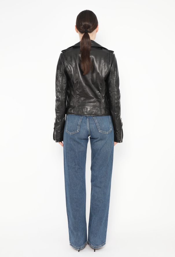 Balenciaga Lambskin Leather Biker Jacket - 3