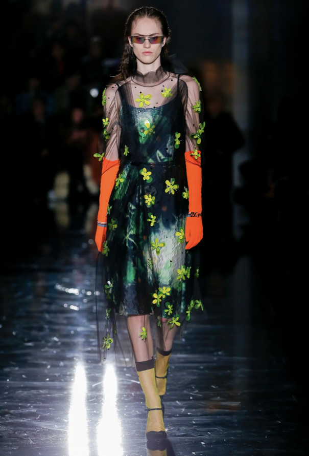 Prada F/W 2018 Neon Sci-Fi Knit Gloves - 2