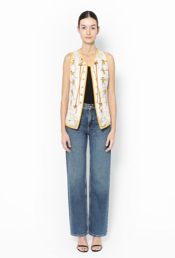 Hermès '70s ’Traité des Armes’ Silk Vest - 3