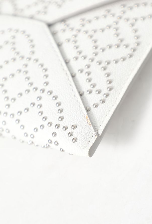 Alaïa Studded White Envelope Clutch - 7