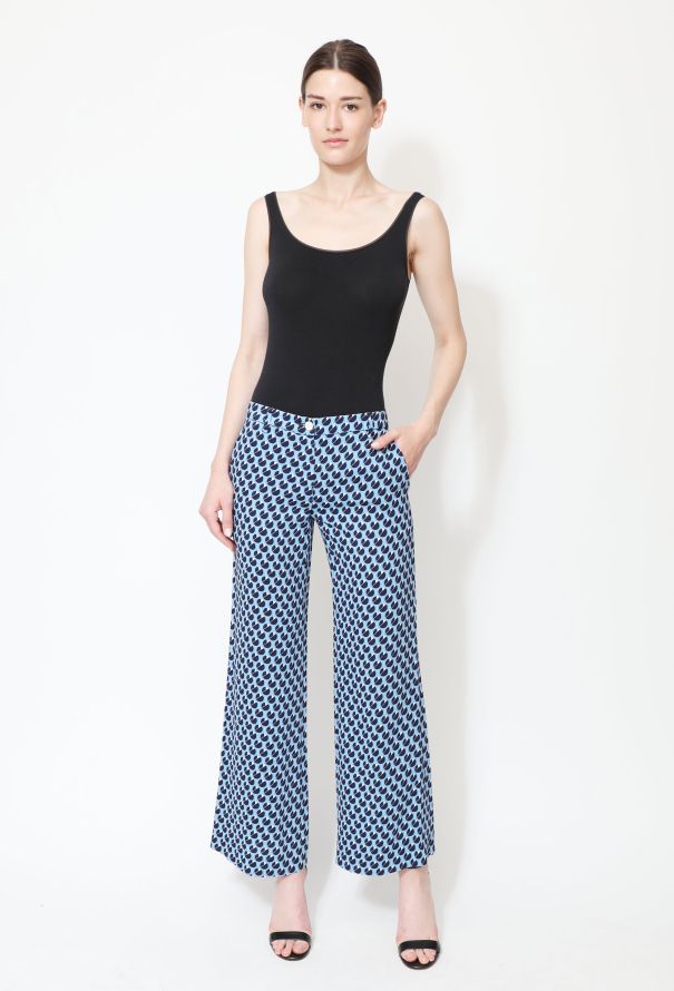 Miu Miu S/S 2017 Printed Crêpe Palazzo Trousers - 3