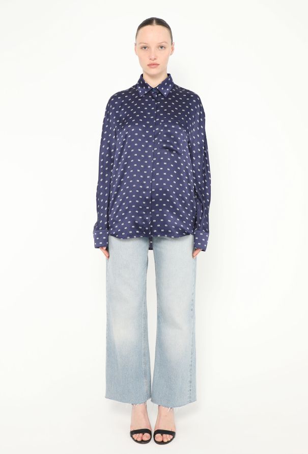 Balenciaga 2017 Silk Logo Blouse - 3