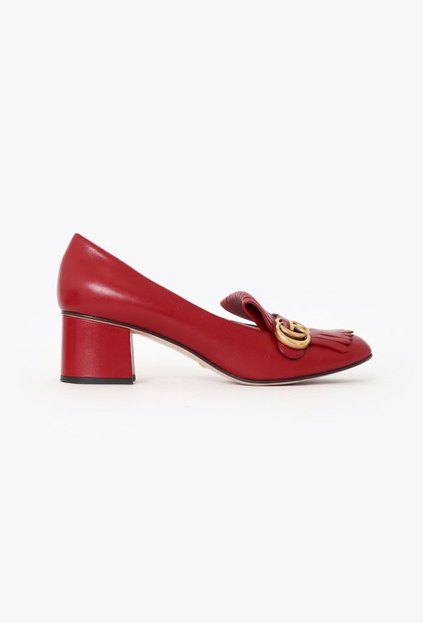Gucci Fringed Leather Marmont Loafers - 1