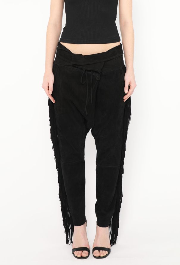 Balmain S/S 2008 Suede Fringe Harem Pants - 4