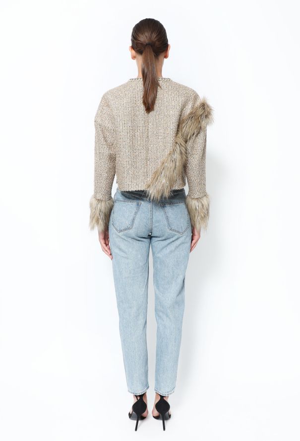 Chanel Pre-Fall 2021 Faux Fur Lamé Jacket - 5