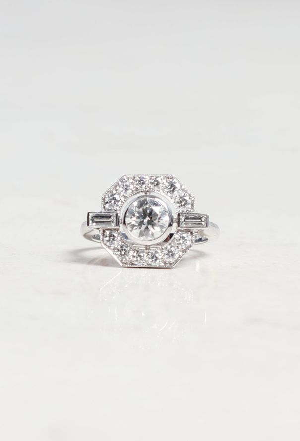 Mellerio 18k White Gold & Diamond Ring Art Deco - 1