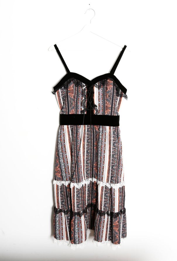 Rodarte Paisley Velvet Trim Dress - 6
