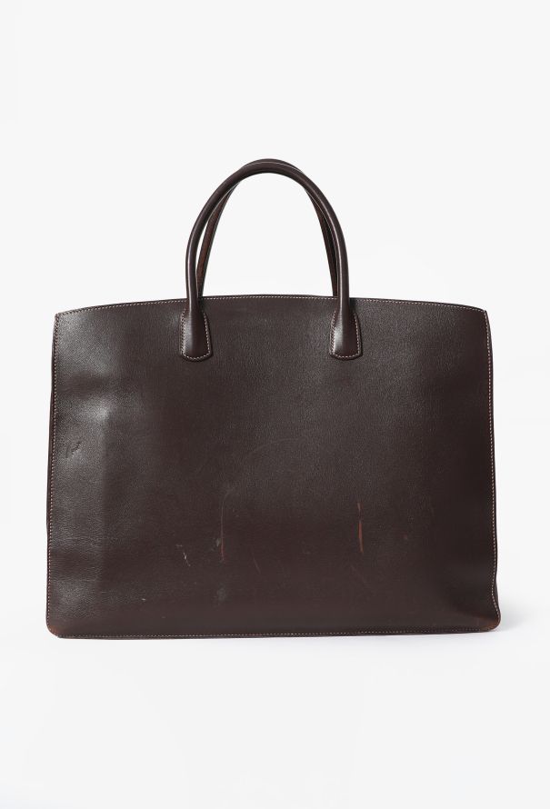 Hermès Vintage Ébène Swift Whitebus GM Bag - 4