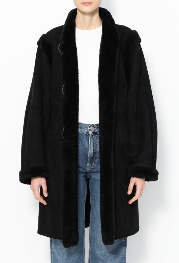 Saint Laurent Vintage Shearling Suede Coat - 4
