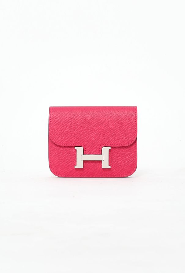 Hermès Rose Mexico Epsom Constance Slim Wallet & Belt - 1