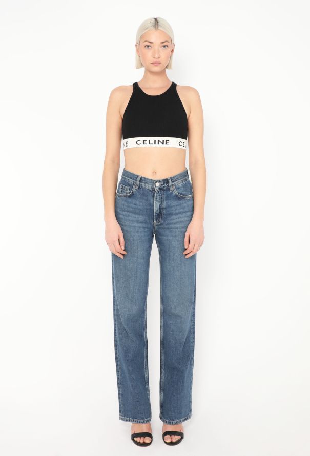 Céline 2024 Ribbed Logo Sports Bra - 2