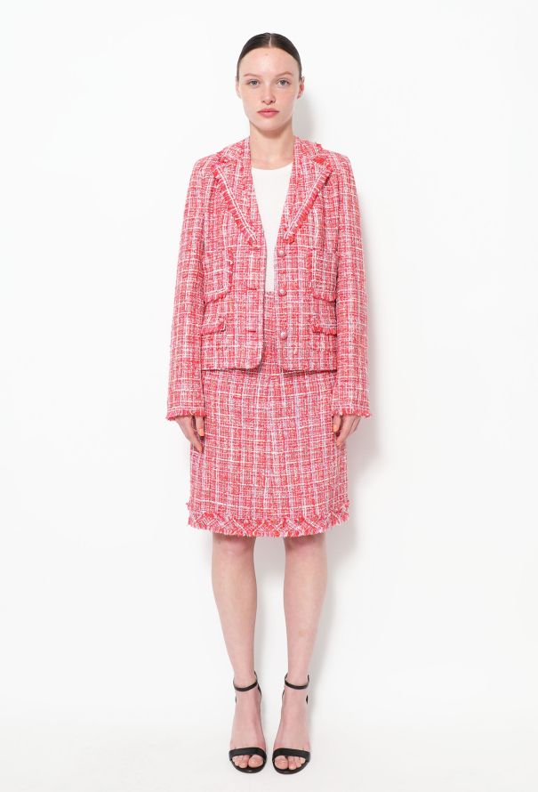 Chanel Spring 2004 Frayed Tweed Skirt - 4
