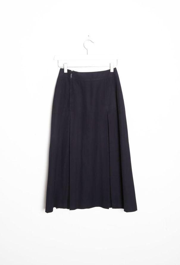Céline Vintage Chainlink Twill Slit Skirt - 9