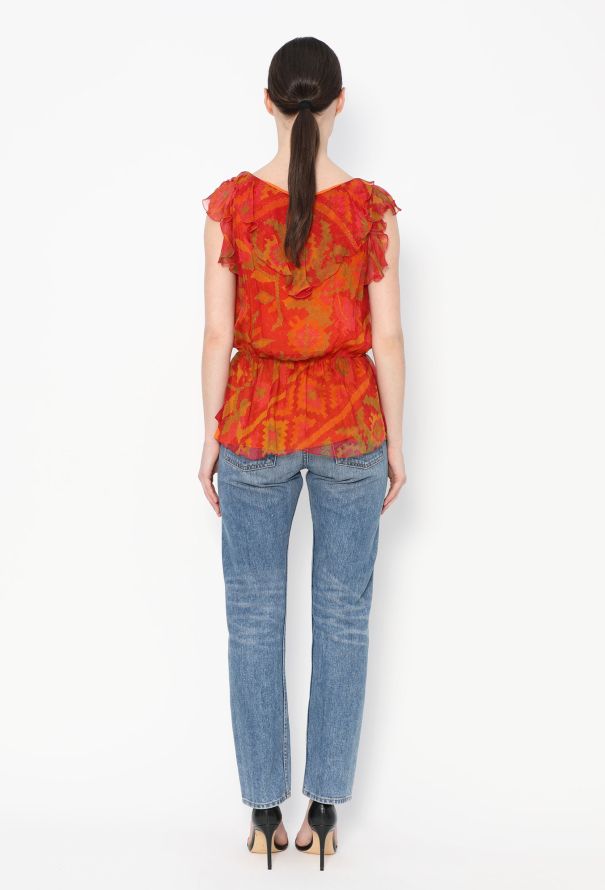 Dior 2006 Ruffled Chiffon Top - 4