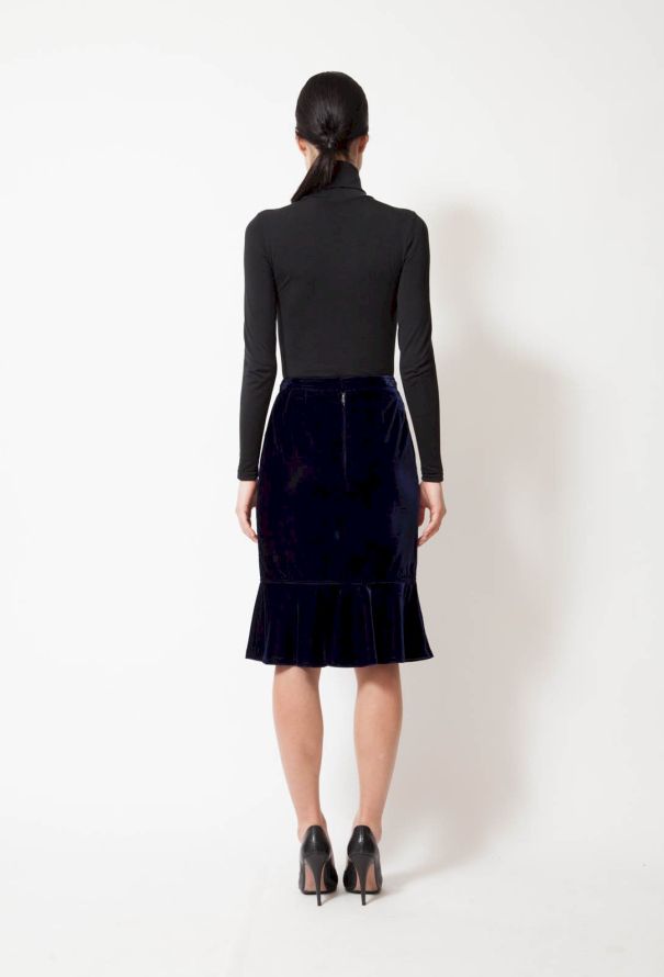 Saint Laurent 2003 Tom Ford Velvet Skirt - 4