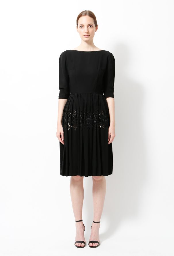 Exquisite Vintage Vintage Cut-out Embroidered Dress - 1