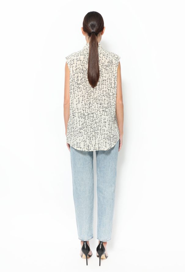 Givenchy Scripted Silk Ivory Shirt - 4