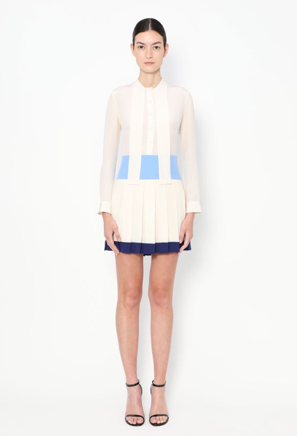 Prada Pleated Silk Lavallière Dress - 4
