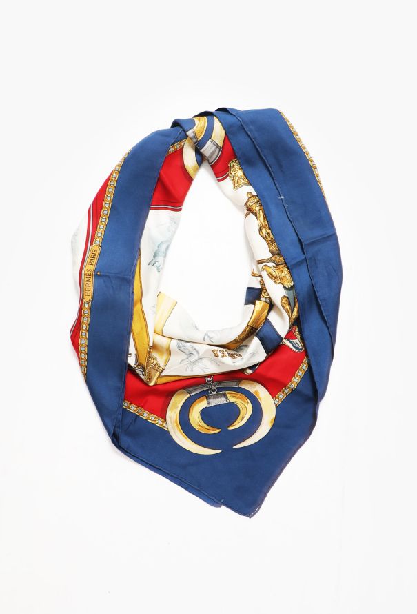 Hermès ‘Armes de Chasse’ Silk Carré 90 – Blue Border - 2
