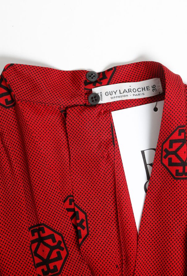 Guy Laroche '70s Graphic Belted Day Dress - 6