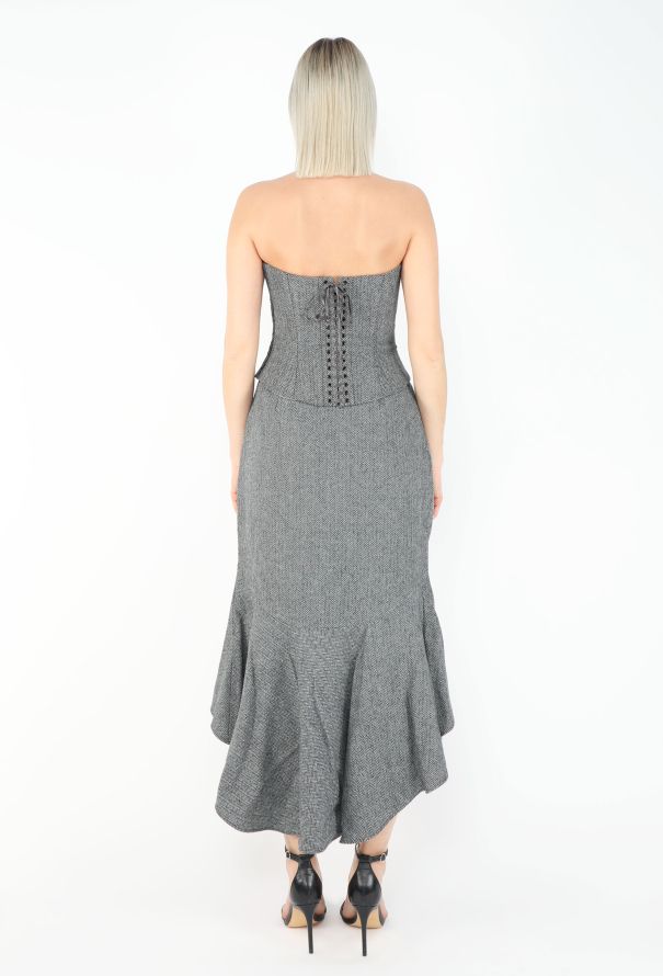 Chloé F/W 1999 Herringbone Corset Ensemble - 7