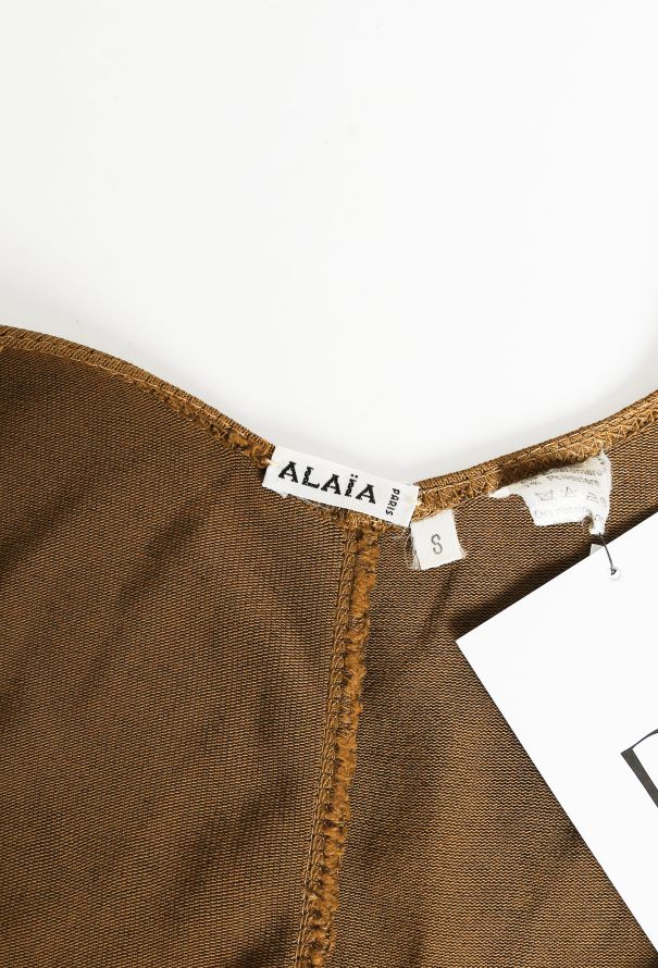 Alaïa 90s Khaki Ruched Dress - 4