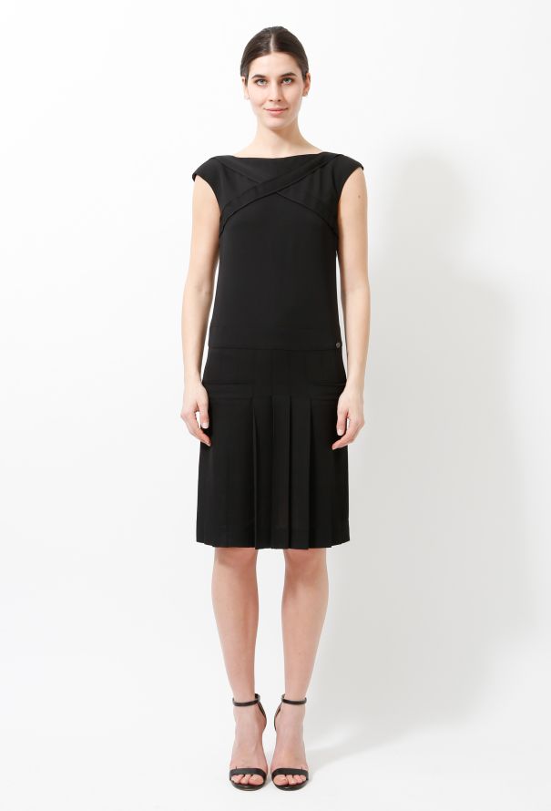 Chanel Silk Pleated Shift Dress - 2