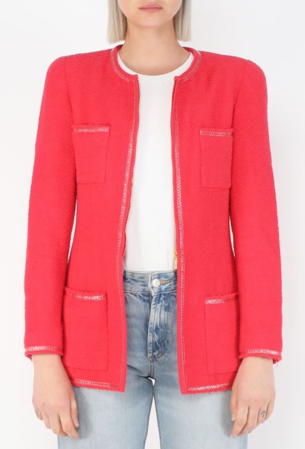 Chanel Collarless Bouclé Tweed Jacket, S/S 1995 - 5