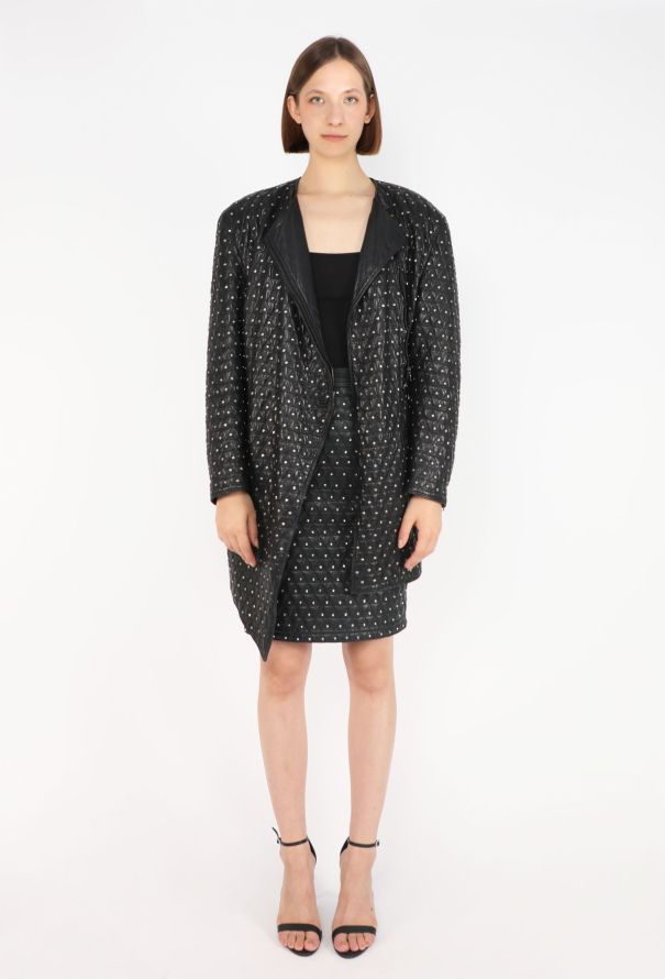 Gianni Versace Studded Leather Coat Dress, F/W 1989 - 4