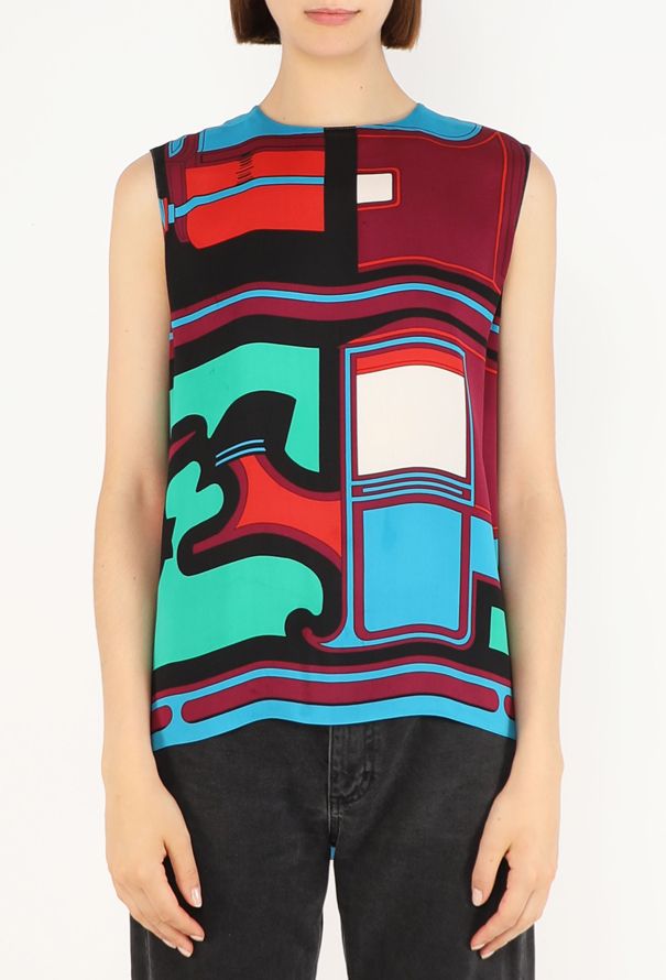 Hermès Graphic Emblem Silk Blouse - 2