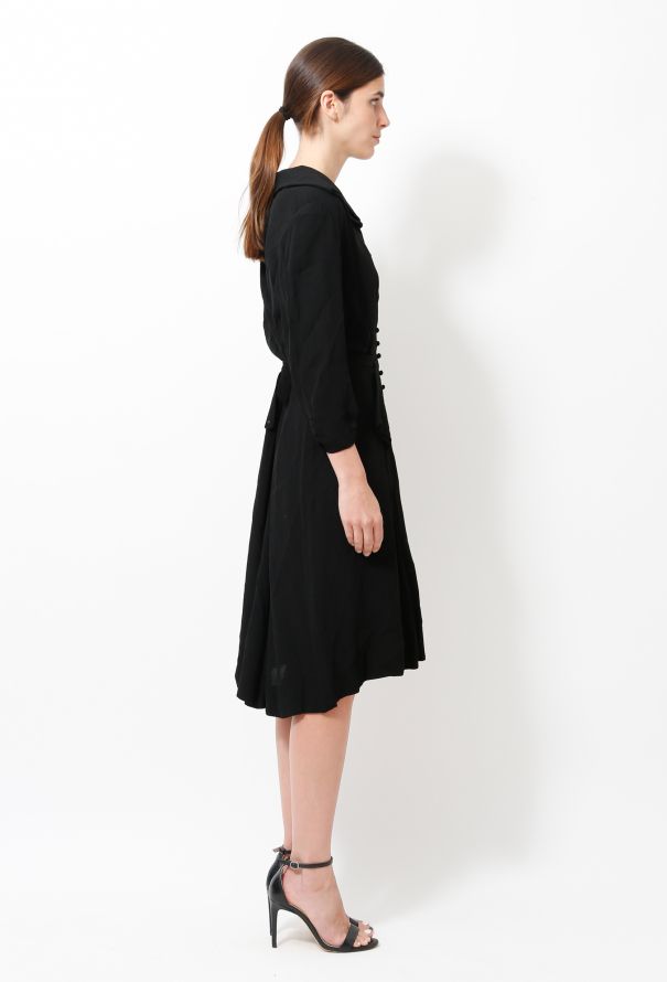 Vintage Crêpe Belted Dress - 4