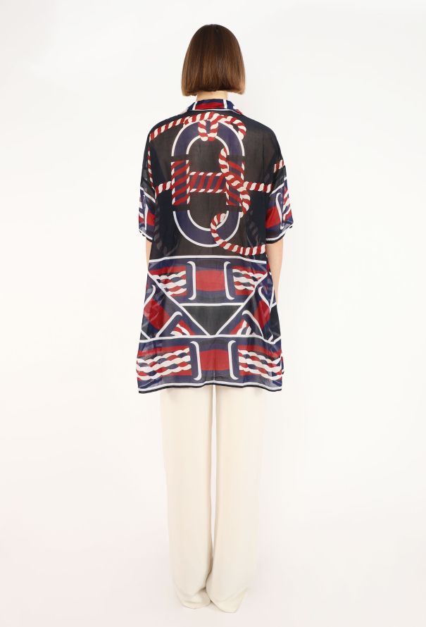 Hermès Voile Canoe Pareo Graphic Tunic, 2023 - 4