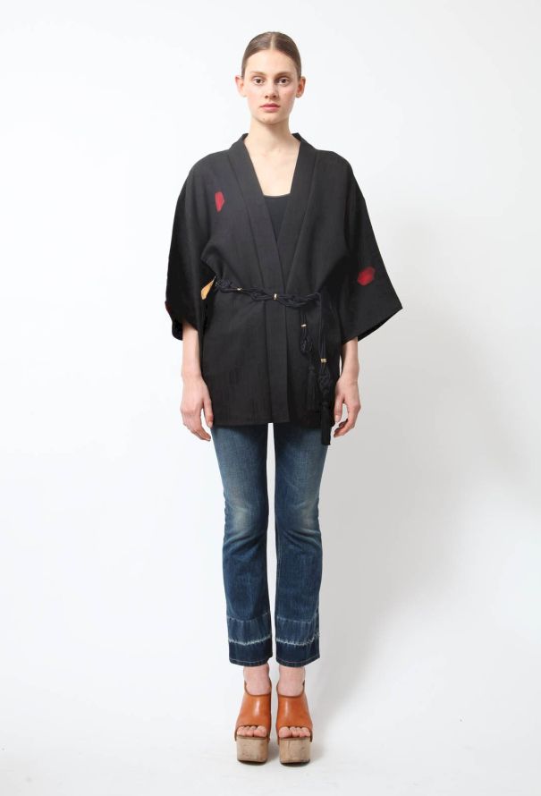 World Treasures Hexagon Print Silk Kimono - 1