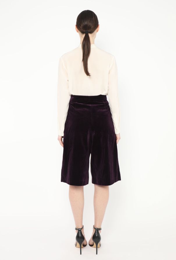 Dries Van Noten 2016 Velvet Pleated Shorts - 4