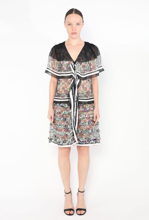 Balenciaga F/W 2007 Ruffled Chiffon Dress - 4