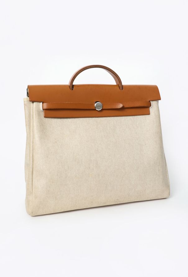 Hermès Vintage Toile & Vache Hunter 'Évolutionnaire' Herbag - 3