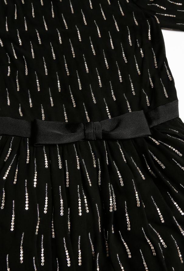 Saint Laurent F/W 2015 Embellished Silk Bow Dress - 7