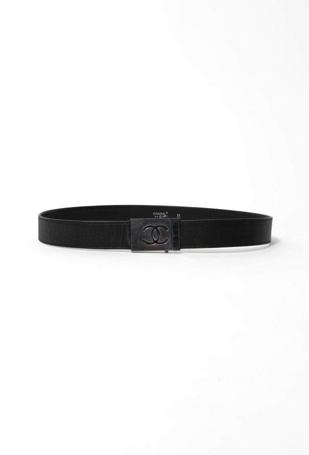 Chanel S/S 1996 'CC' Buckle Leather Belt - 1