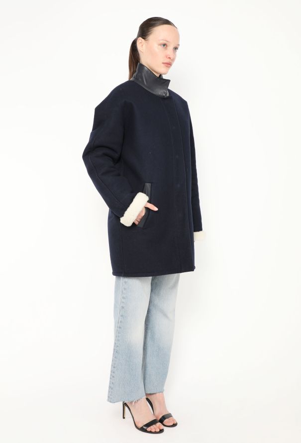 Balenciaga 2013 Shearling-Lined Trim Coat - 5