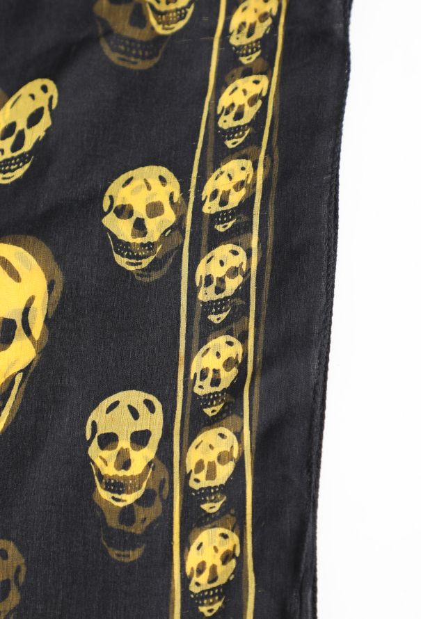 Alexander McQueen Early 2000s Chiffon Skull Scarf - 5