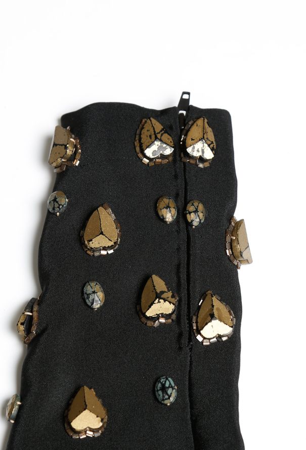 RARE Karl Lagerfeld F/W 1986 Adorned Silk Dress - 7