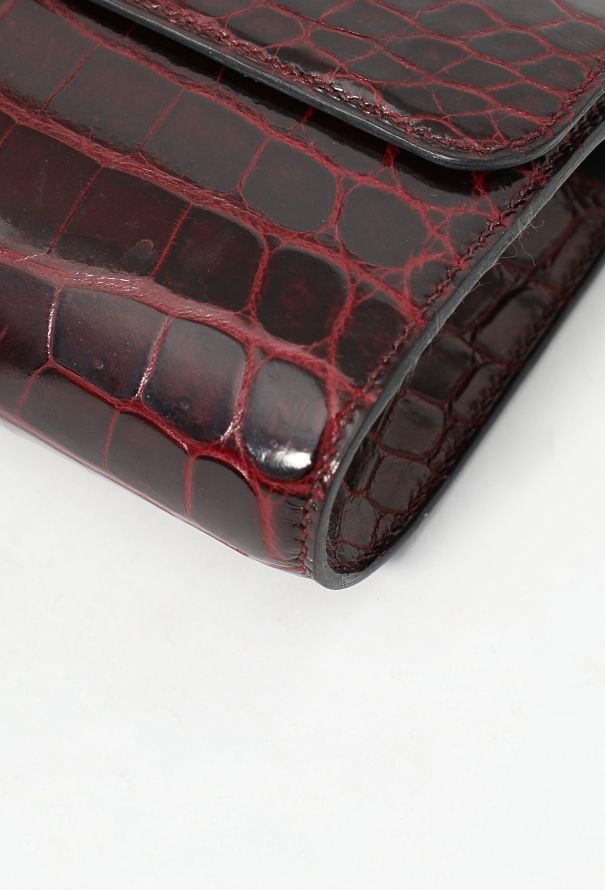 Hermès Bordeaux Crocodile Niloticus Egée Clutch - 11