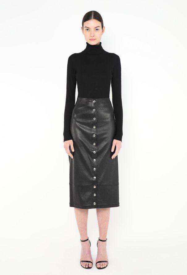 Céline Lambskin Buttoned Skirt - 1