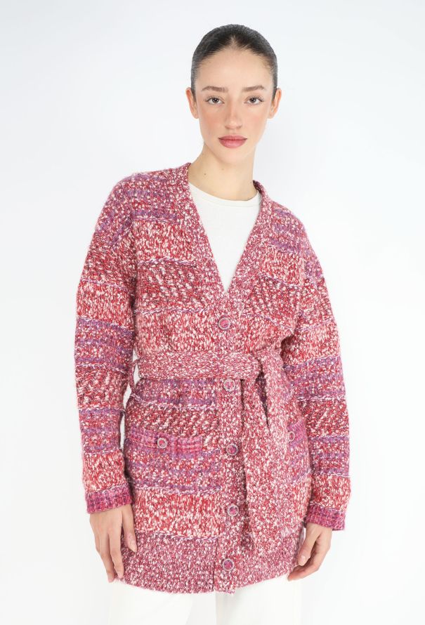 Chanel F/W 2022 Belted Cashmere Tweed Cardigan - 1