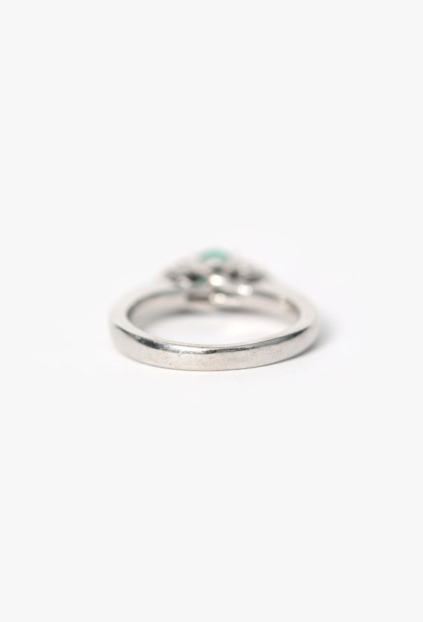 Modern Fine Jewelry 14K White Gold, Emerald & Diamond Ring - 3