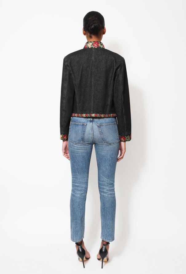 Kenzo Floral Trim Denim Jacket - 3