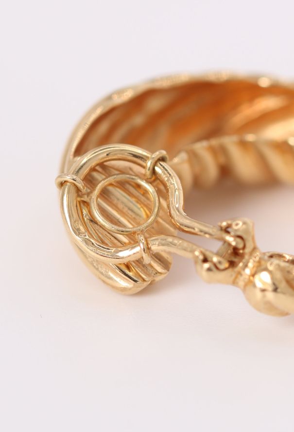 Vintage Fine Jewelry 18k Yellow Gold Twisted Clip On Earrings - 6