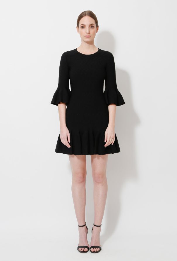 Alaïa Ruffled Knit Skater Dress - 2