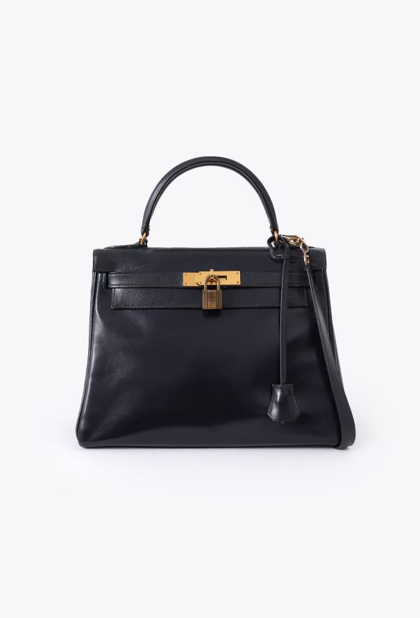 Hermès Kelly 28 Retourné in Navy Box Leather – Late 60s / Early 70s - 1